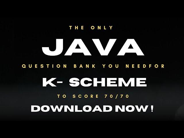 The Only Java Question Bank You Need to Score 70/70 For K-Scheme | Best Online Classes for MSBTE