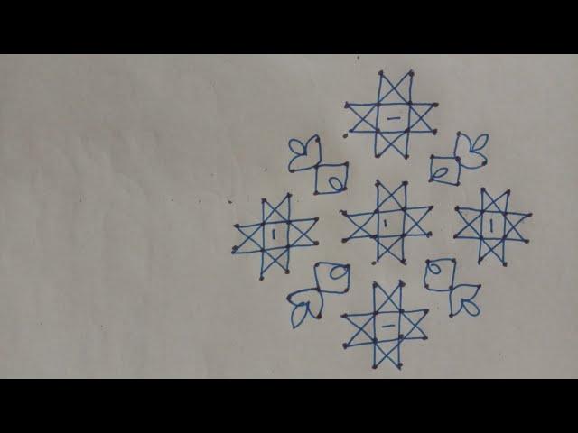 12*2*2 dots simple and Beautiful Rangoli design // Easy kolam // chukkala muggu