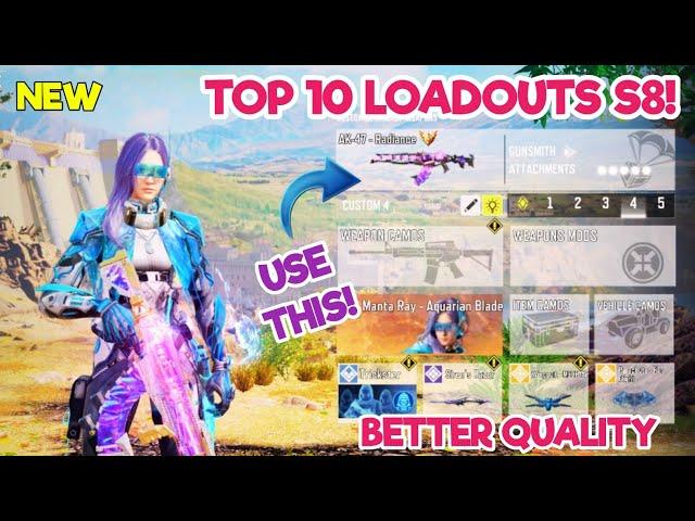 TOP 10 LOADOUTS in "SEASON 8" of Cod Mobile! | codm br best gunsmith | codm br best guns | codm br