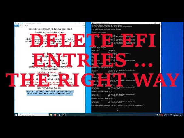 remove uefi EFI bios entries COMPLETELY