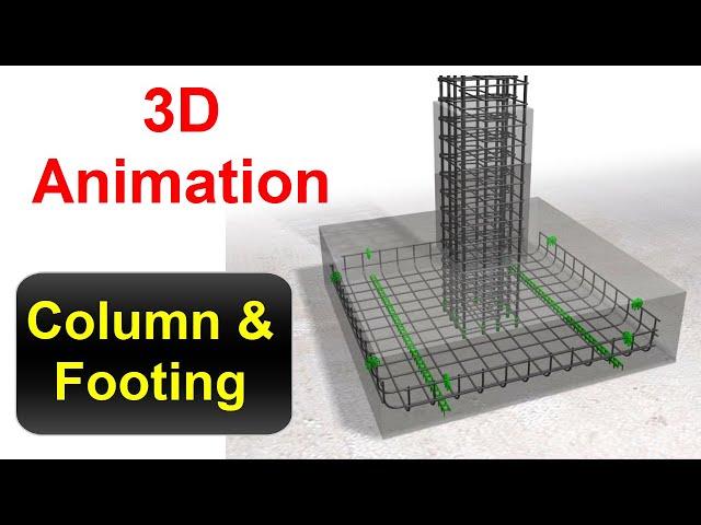 3D Animation of Footing and Column Reinforcement