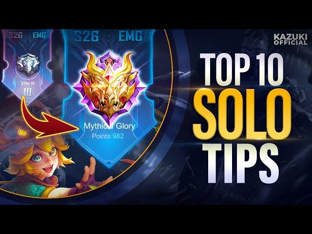 TOP 10 SOLO TIPS TO REACH MYTHICAL GLORY BEFORE THE SEASON ENDS