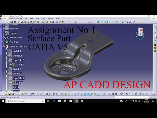 Surface Part | Assignment No 1 | Generative Shape Design | CATIA V5