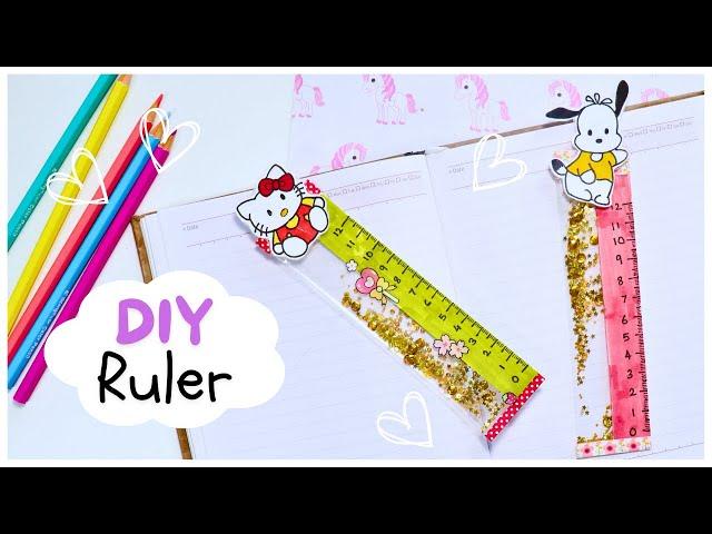 Cute DIY Ruler | Glitter Scale Sanrio Craft