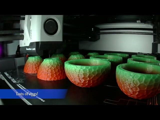 Bambu Labs X1C Print Timelapse Compilation EP001 | Easter eggs and cat poop scoops!