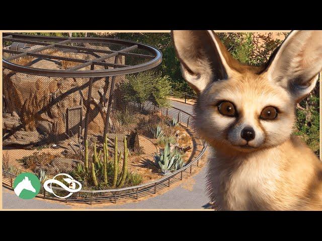 Building a FENNEC FOX Habitat in the Desert Adventure Park! | Planet Zoo