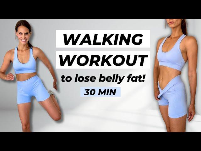 30 MIN WALKING CARDIO WORKOUT to LOSE BELLY FAT  | No Jumping, No Squats, No Lunges