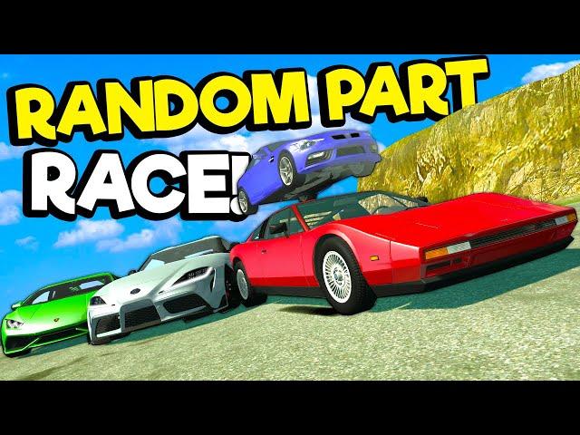 AWFUL Random Part Mod Mountain Race with Super Cars! (BeamNG Drive Chases & Crashes)