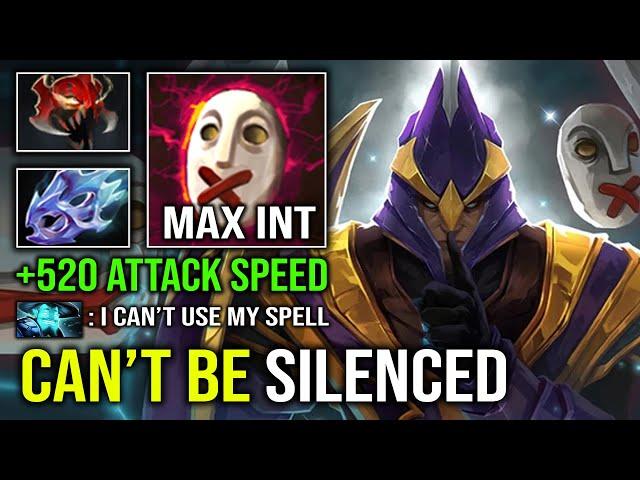 100% ANTI SPELL CASTER Can't Be Silenced 520 Attack Speed Moon Shard + Mask of Madness Silencer DotA