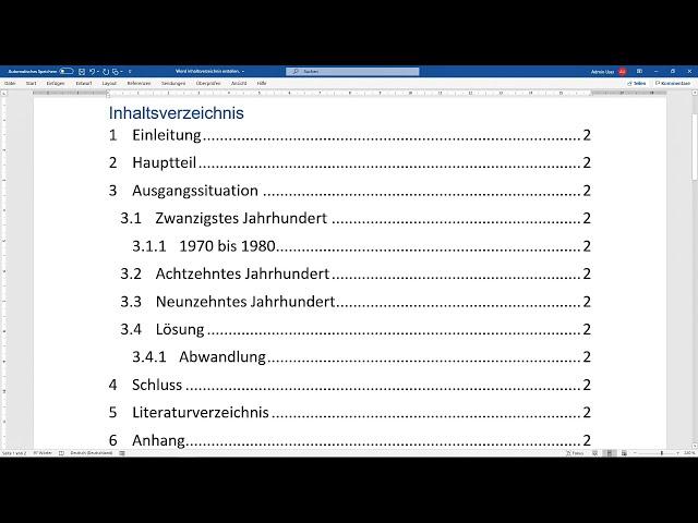 Word Table of Content in 1 Minute  - Tutorial [Headings, Alignment, Custom Style, Update]