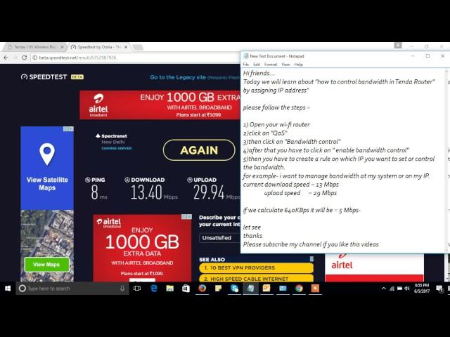 How to Limit WiFi speed for others in Tenda(N301 300 Mbps) wireless router|| 2017 ||