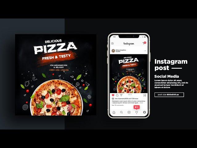 Pizza Banner Design | Restaurant food banner design in photoshop cc | Social Media Post Pizza Banner