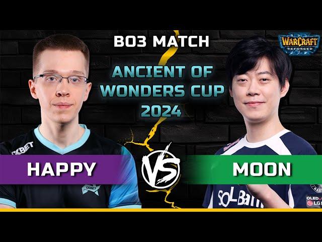 WC3 | Bo3 Match | [UD] Happy vs Moon [NE] | Ancient of Wonders Cup 2024 #4