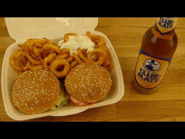 Burger Hütte - Hamburger | Curly Fries | Club Mate