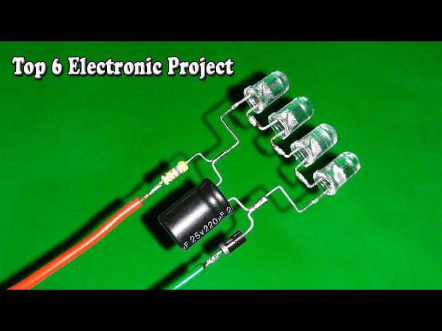 Top 6 Electronic Project Using 5mm RGB Led Z44N LDR Relay BC547 & More Eletronic Components