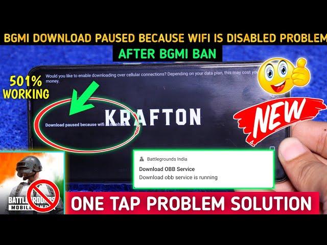 Bgmi Download Paused Because Wifi Is Disabled Problem 2024 | Bgmi Obb Service is Running Problem