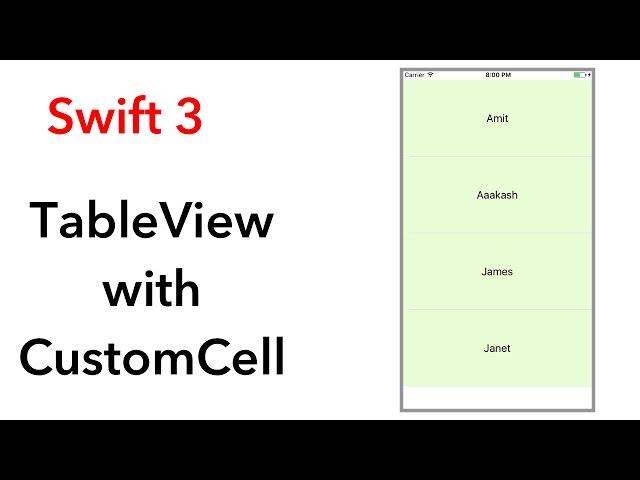 How to add Table View with custom cell (Swift 3 + Xcode 8.2.1)