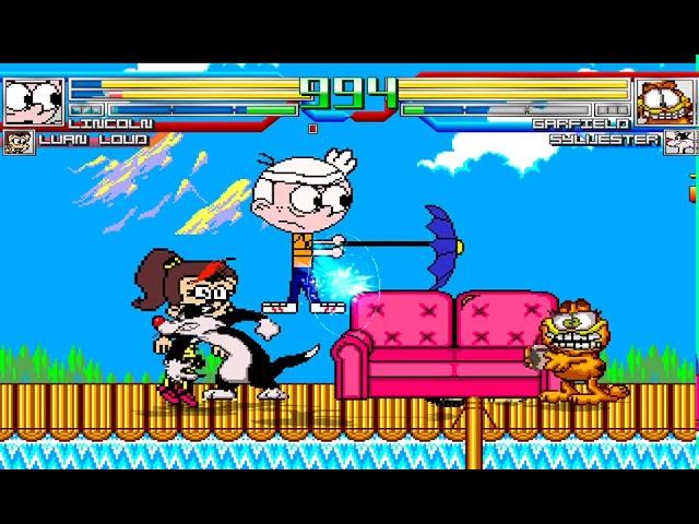 NICK54222 MUGEN: Lincoln Loud and Luan Loud VS Garfield and Sylvester