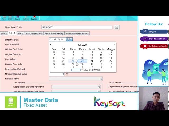 Key ERP Software Tutorial - Master Data - Fixed Asset