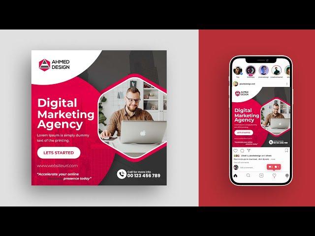 How to Design a Digital Marketing Social Media Banner in Photoshop | Adobe Photoshop Tutorial