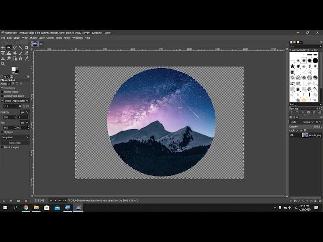 Create circle shaped image with GIMP in 1 minute tutorial