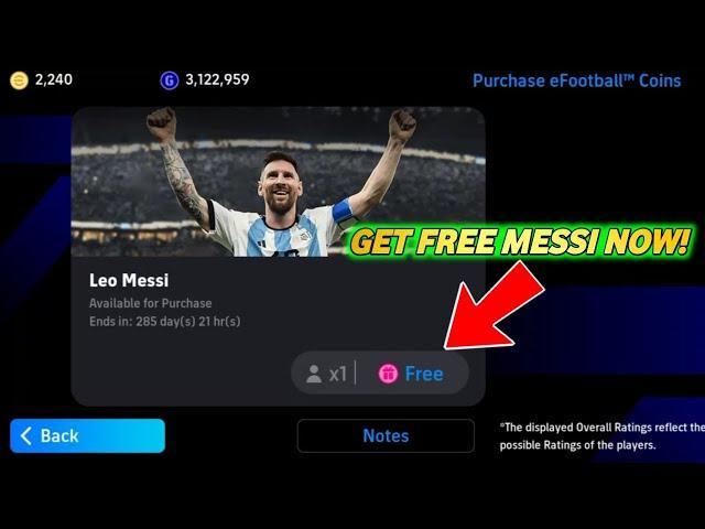 How To Get Free 103 Rated Leo Messi In eFootball 2024 Mobile