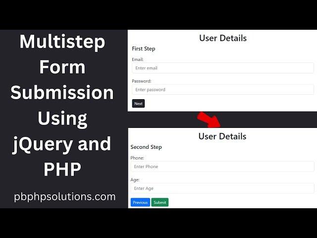 Multistep form submission in PHP and jQuery