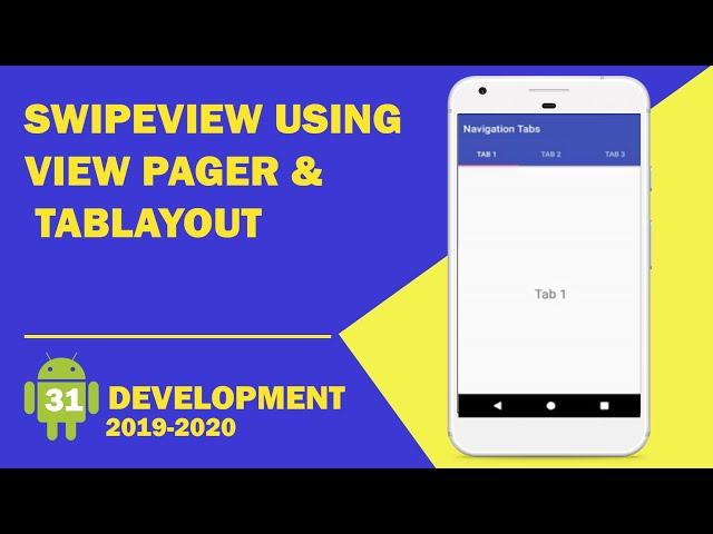 Android tutorial  - 44 -  How Create Swipe View | Sliding Tabs using View Pager ( ViewPager )