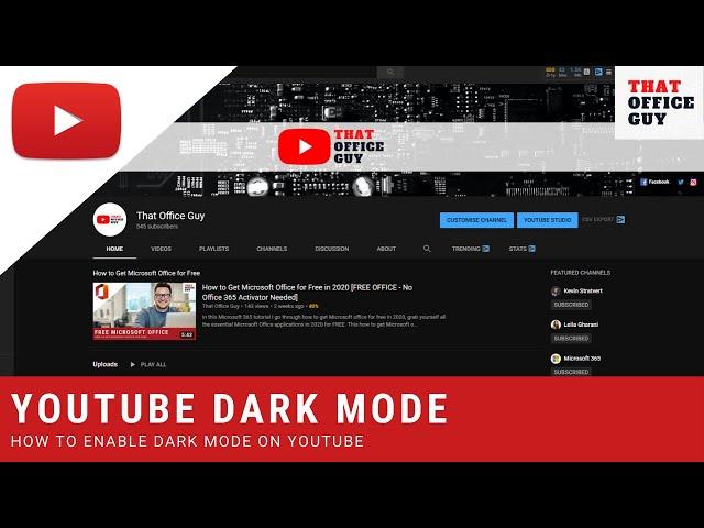 How To Enable Dark Mode On YouTube PC | YouTube Dark Mode