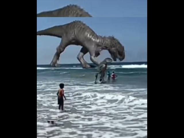 Dinosaurs appeared on the beach  Dominus Rex#strange trend