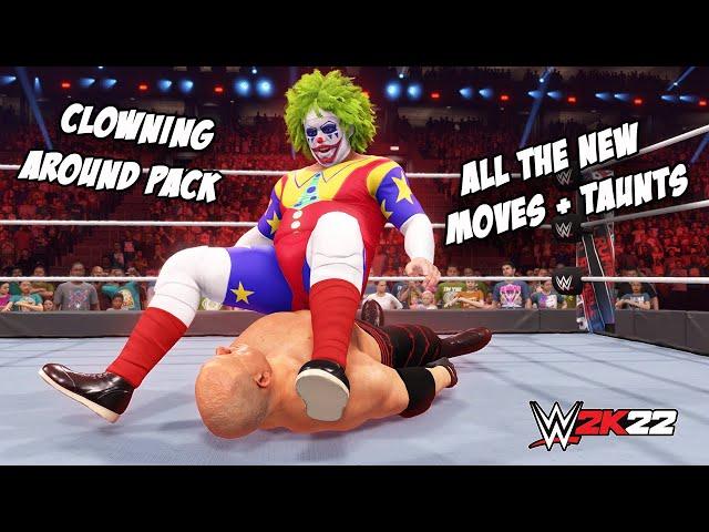 Clowning Around Pack ALL the new moves + taunts (wwe 2k22)