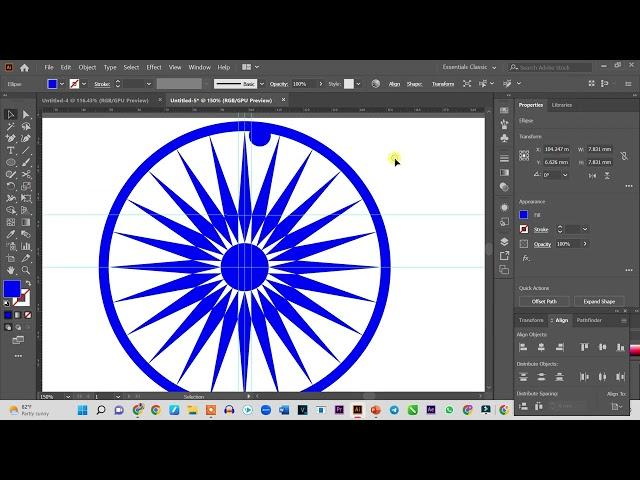 Ashoka Chakra in Adobe Illustrator ! Jai HInd