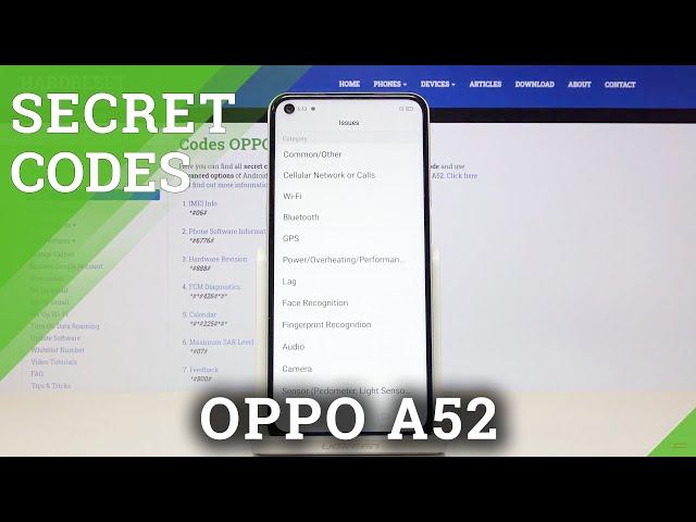 Secret Codes on OPPO A52 – Hidden Modes / Test Mode