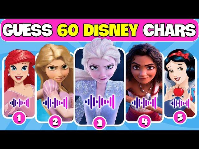 Guess The Top 60 DISNEY CHARACTERS By EMOJI SONG In The 5 Seconds | DISNEY SONGS Trivia | NT Quiz