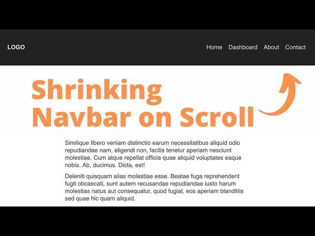 Create Shrinking Navbar On Scroll using HTML & CSS only