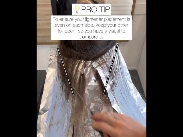 PRO TIP FOR EVEN LIGHTENER PLACEMENT  from @taylordidmyhair!