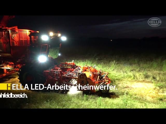 HELLA LED-Arbeitsscheinwerfer am Holmer Rübenroder