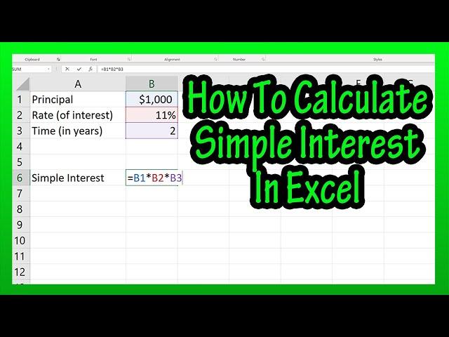 How To Calculate Simple Interest In Excel Explained - Formula For Simple Interest In Excel