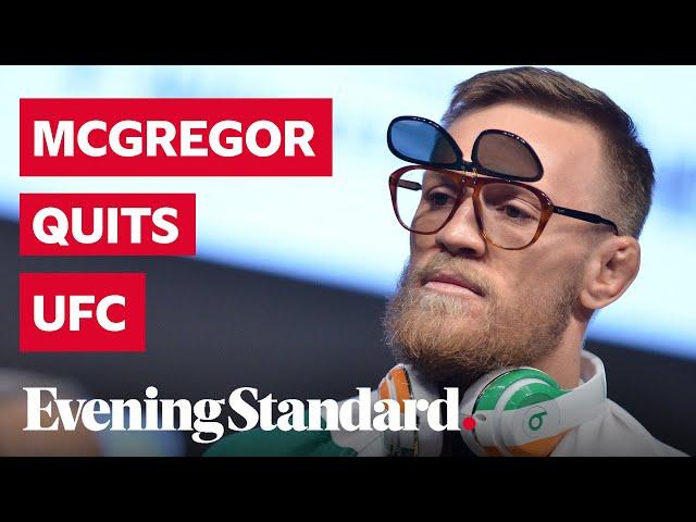 UFC fighter Conor McGregor announces his retirement from the sport