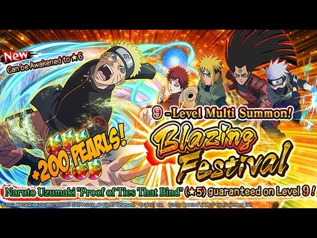 SUMMONS AL NUEVO NARUTO! | BLAZING FESTIVAL! | +200 PEARLS | NARUTO ULTIMATE NINJA BLAZING