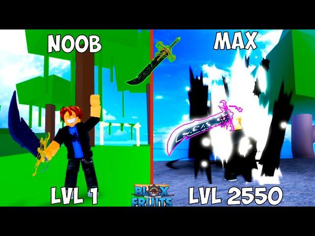 Noob to Max Lvl 1-2550 Using New Mythical Dark Blade Rework - Bloxfruits