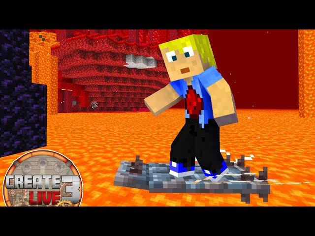 Blizzor reagiert auf meine BASE & Lava surfen! Minecraft Create 3 #21