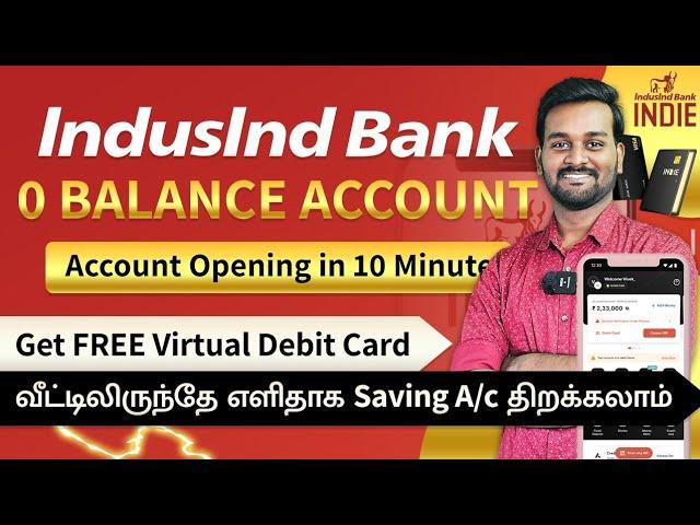 Indie by Indusind Bank Account Opening Online in Tamil | Open Zero Balance Savings Account