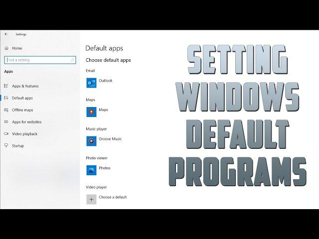 Setting Windows Default Programs