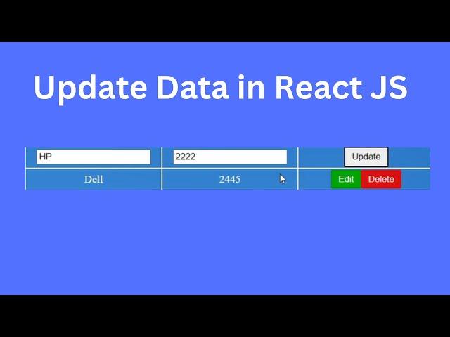 How to update the object in react? | Update a Record in React JS