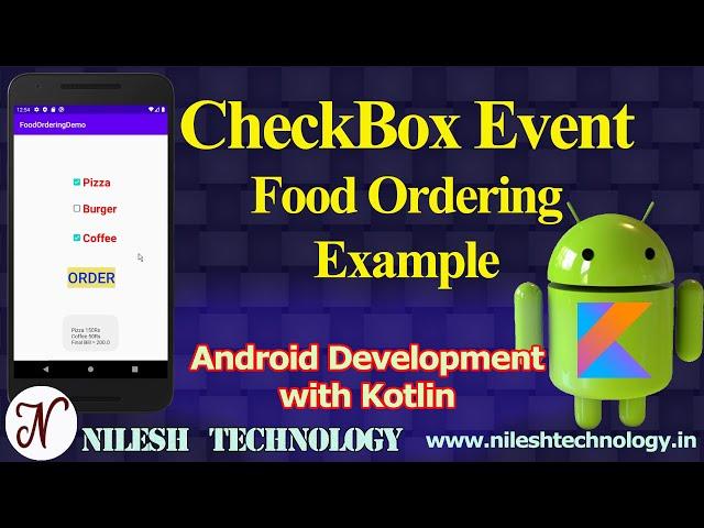 Android Checkbox Tutorial Kotlin | Food Ordering Example