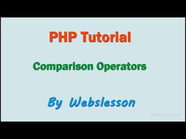 Comparison Operators - PHP Beginner Tutorial