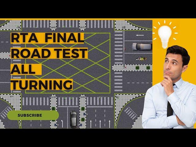 RTA FINAL ROAD TEST ALL TURNING/ Right Turn, Left Turn, & U-turn/#roadtest #etest #theorytest