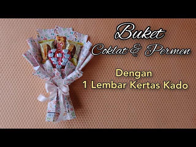 DIY : Membuat Buket Coklat Dengan Kertas Kado | Tutorial Buket Dari Kertas Kado |