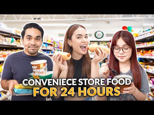 EATING CONVENIENCE STORE FOOD FOR 24HOURS! | IVANA ALAWI